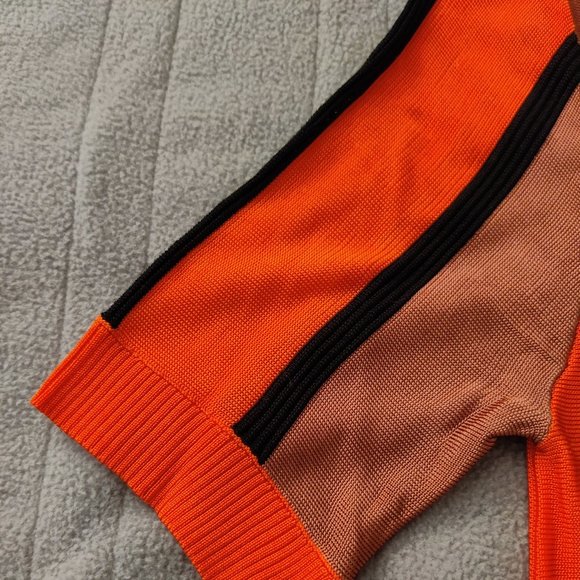 Scotch & Soda Orange Knit Striped Top Sz Small - Picture 6 of 16